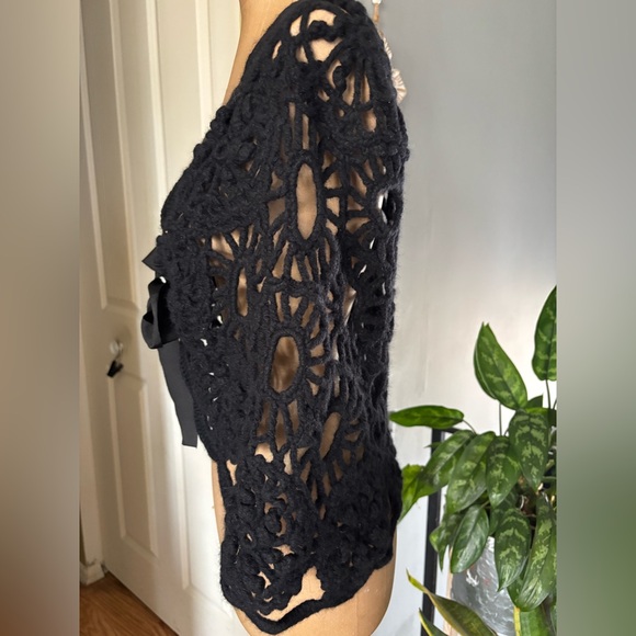 Y2K Crotchet Lambs Wool Rabit Hair Cape Cardigan M/L - Picture 3 of 13